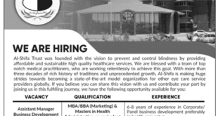 Al Shifa Eye Trust Hospital Jobs in Rawalpindi